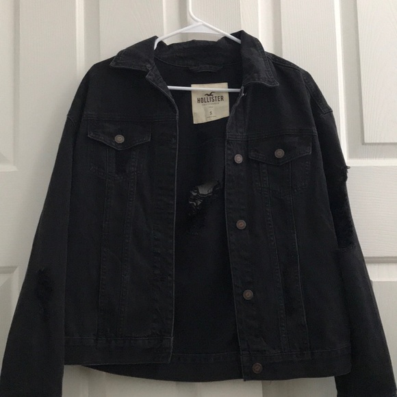 Hollister Jackets & Blazers - Black Distressed Denim Jacket NWOT